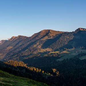 Panorama der Nagelfluhkette in der Abendsonne