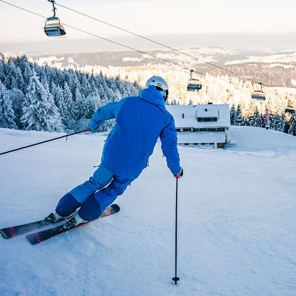 Abfahrt am Fluhexpress in der Skiarena Steibis