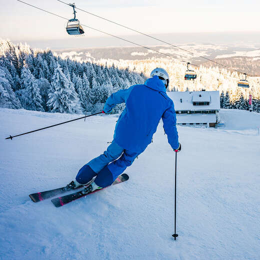 Abfahrt am Fluhexpress in der Skiarena Steibis