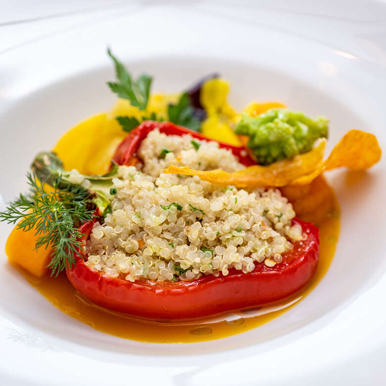 Vitales Rezept aus dem Oberstaufener Kochbüchle mit Kürbis und Paprika