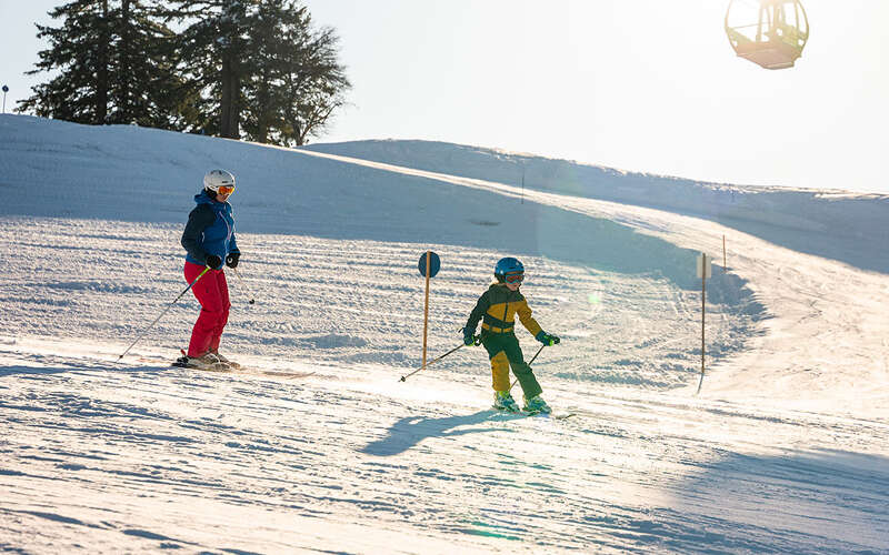 Familienfreundliche Pisten im Skigebiet Hündle-Thalkirchdorf in Oberstaufen-Allgäu