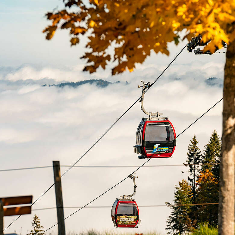 Obheiter an der Imbergbahn im Allgäuer Herbst