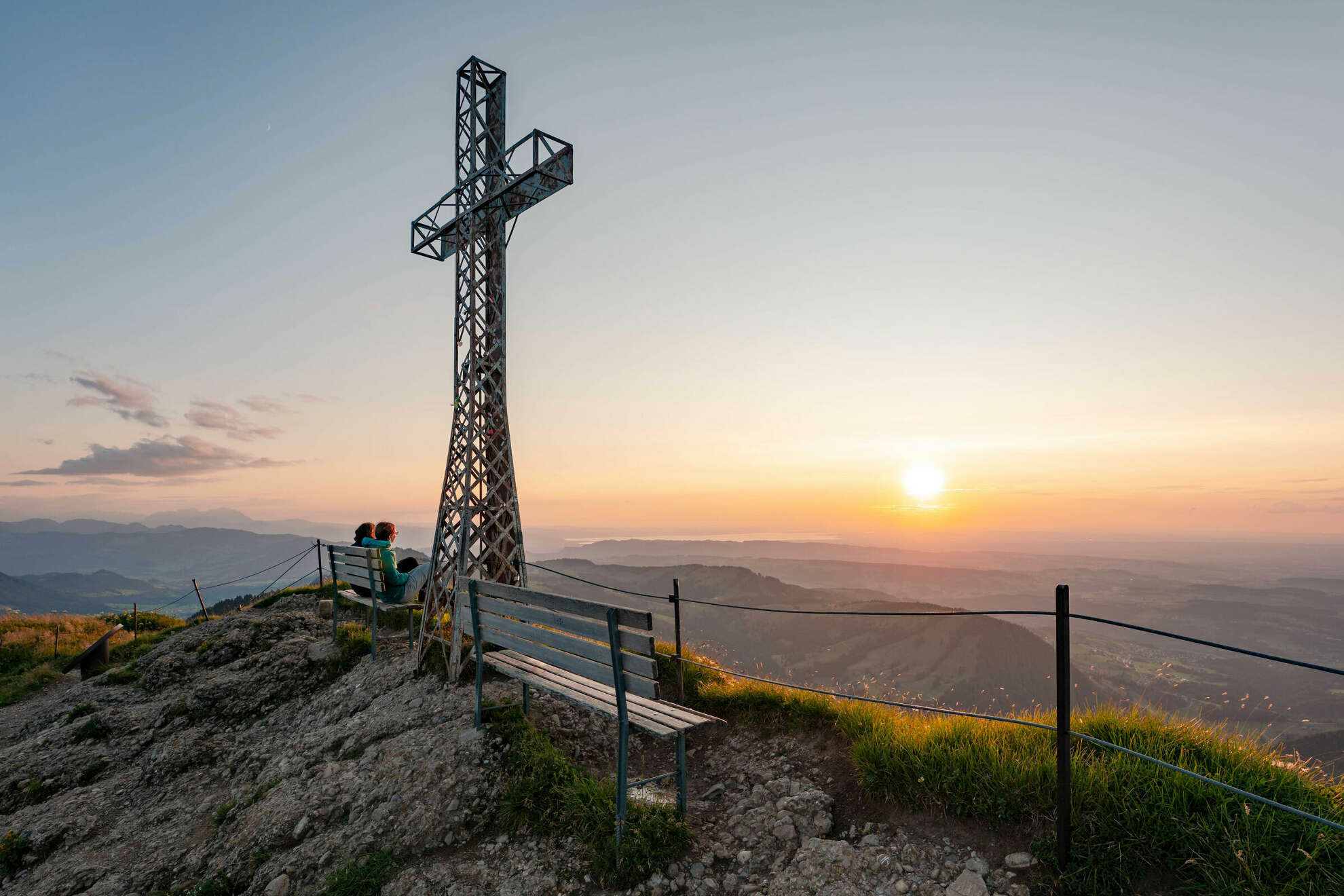 Genieße bei den Sonderfahrten der Hochgratbahn den Sonnenuntergang am Hochgrat.