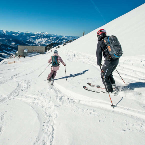 Freeriden am Hochgrat mit Panorama der Allgäuer Alpen