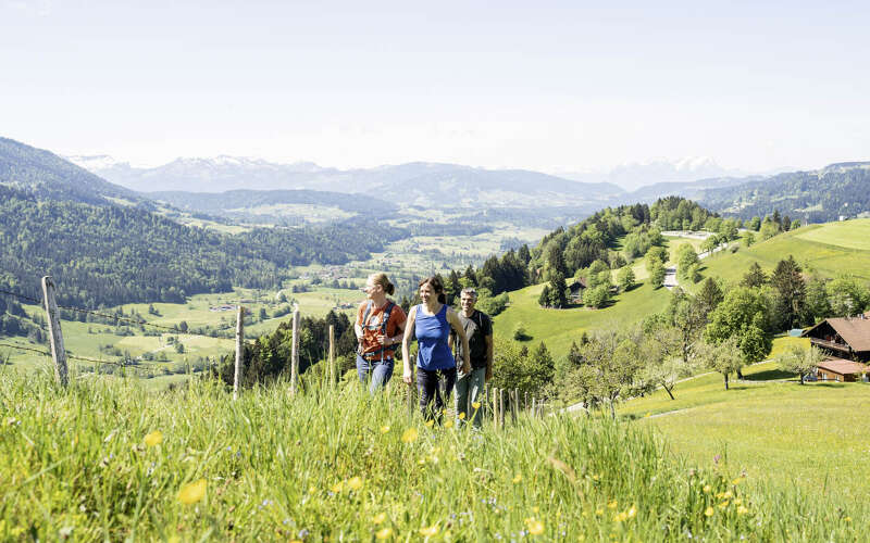 Wandern über blühende Wiesen am Paradies mit Weitblick