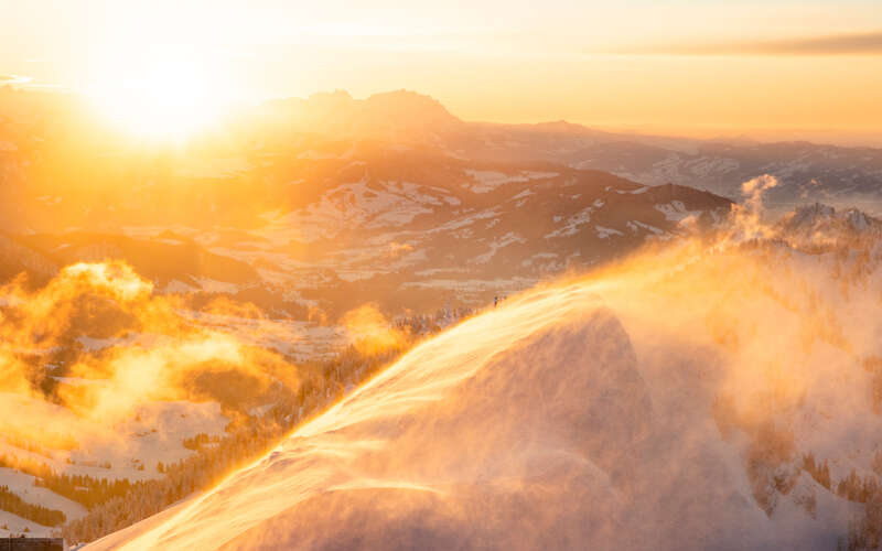 Sonnenuntergang im Winter am Hochgrat