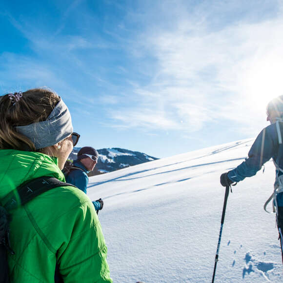 Auf Schneeschuhen am Hochgrat die Allgäuer Berge in Oberstaufen erleben.