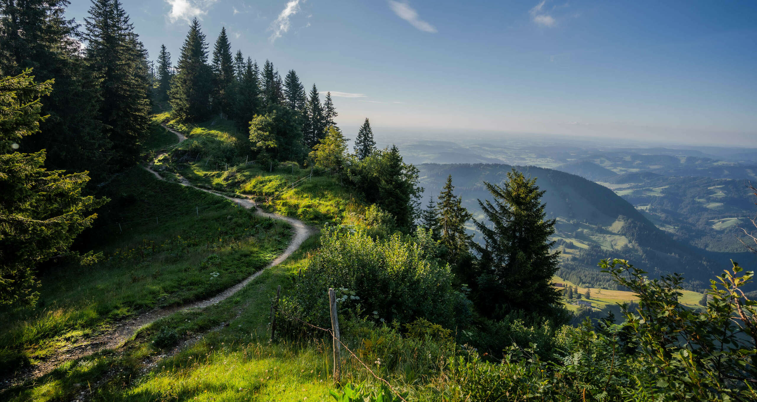 Wanderweg und Ausblick von der Nagelfluhkette